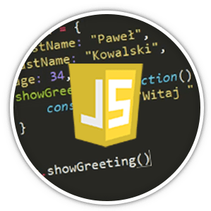 Twórz dynamiczne strony z użyciem JavaScript Logo JavaScript wraz z kodem funkcji