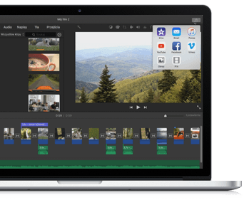 Eksportowanie filmów w iMovie