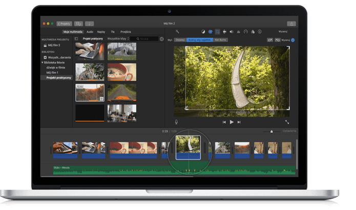 Korekcja klipów w iMovie