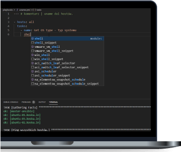 Praktyczna praca z kluczowymi funkcjonalnościami i poleceniami Ansible