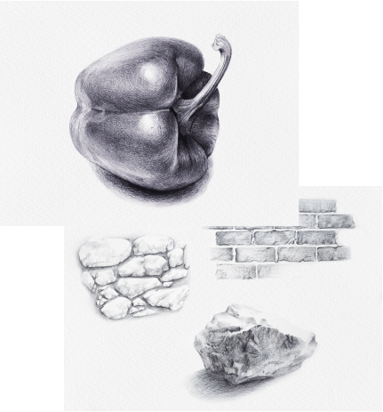 Cieniowanie prostych kształtów geometrycznych oraz praca z perspektywą.