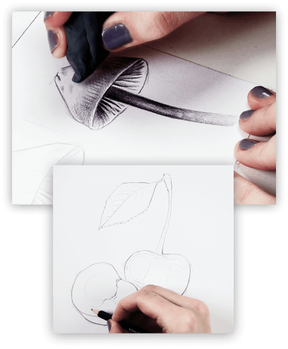 Rysowanie detali oraz łączenie technik rysunku.