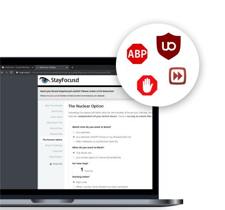 Wykorzystaj zalety narzędzi takich jak AdBlock, uBlock Origin, StayFocused i działaj efektywniej.