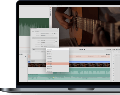Ścieżka dźwiękowa i edycja dźwięku w programie HitFilm Express.