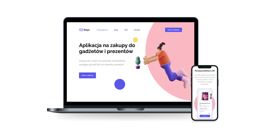 W pełni funkcjonalna strona internetowa stworzona z wykorzystaniem narzędzi no-code