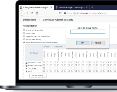 Zarządzanie użytkownikami i kwestie bezpieczeństwa w Jenkins