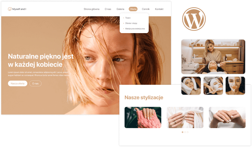 przykład nowoczesnej strony internetowej stworzonej w WordPress