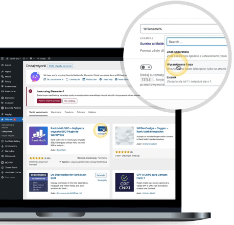 wybór domeny i hostingu oraz SEO i pozycjonowanie strony zbudowanej na WordPress