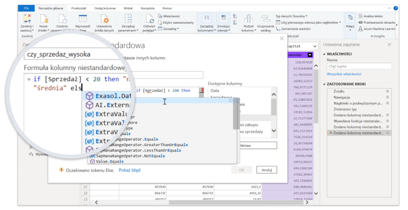 Dynamiczne dashboardy i rozbudowane raporty w PowerBi