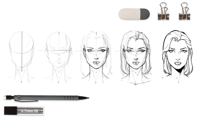 Graficzne przedstawienie szkicu rysunku twrzy