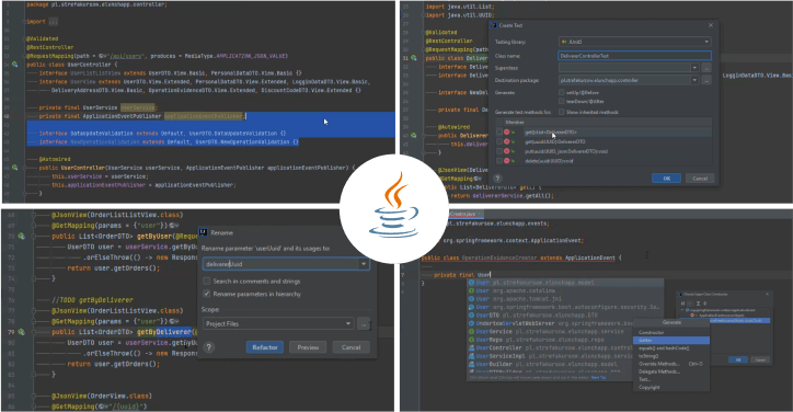 Wykorzystywanie zaawansowanych funkcji języka Java do pisania aplikacji.