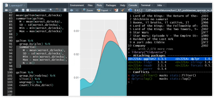 Możliwości badawcze języka R w statystyce.