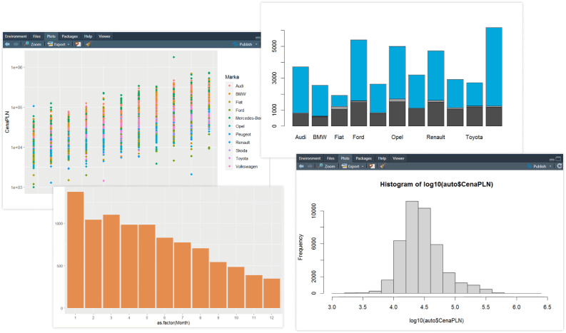 Tworzenie raportów i wizualizacji przy pomocy środowiska języka R.