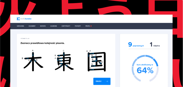 Prawidłowy sposób zapisu znaków.