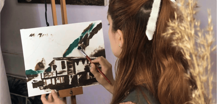 Wykorzystanie zasad kompozycji w malarstwie olejnym.