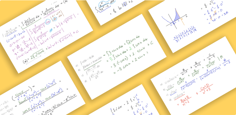 Rozwiązywanie zadań z całek.