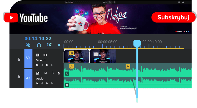 Praca z narzędziami do edycji nagrać YouTube.