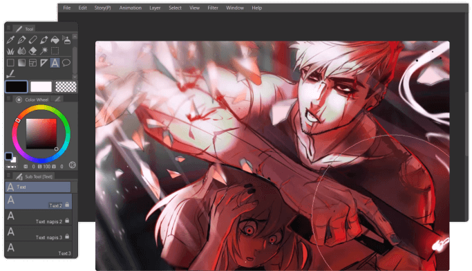 Budowanie sceny w komiksie.