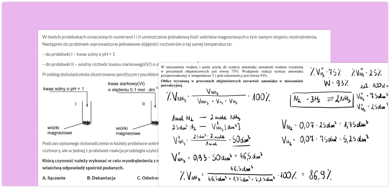 Arkusze maturalne z chemii.