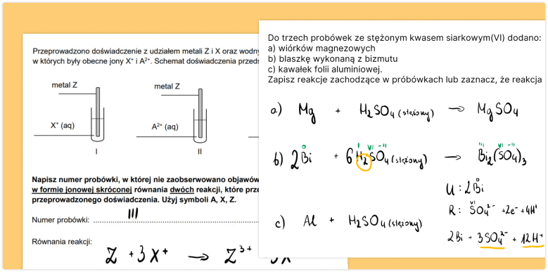 Zadania dotyczące aktywności metali.