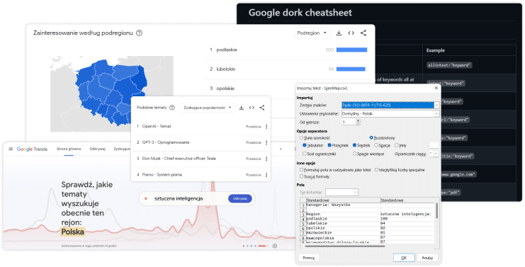 Praca z wyszukiwarkami.