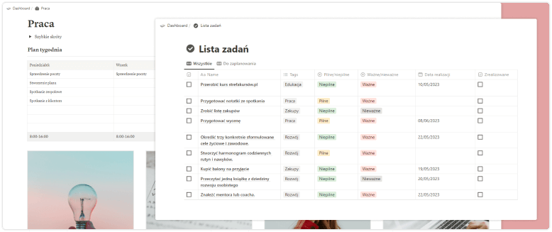 Lista zadań.
