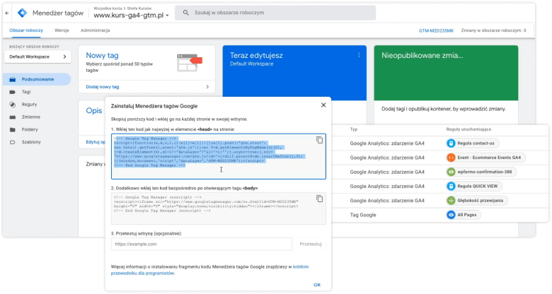 Kurs Google Tag Manager od podstaw