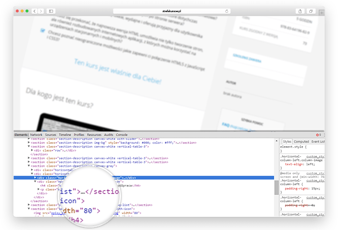 Kod źródłowy strony