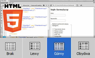Tworzenie tabel i formularzy w HTML5 Dreamweaver - formularze i tabele
